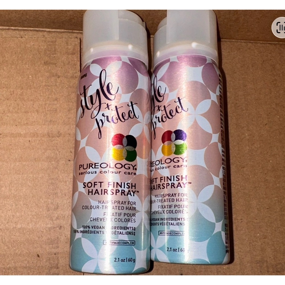 Pureology Soft Finish Hairspray Set of 2 travel hair care Vegan Antifade Complex